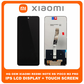 HQ OEM Συμβατό Για Xiaomi Redmi Note 9S (M2003J6A1G), Note 9 Pro (M2003J6B2G), Note 9 Pro Max (M2003J6B1I), Poco M2 Pro (MZB9623IN) IPS LCD Display Screen Assembly Οθόνη + Touch Screen Digitizer Μηχανισμός Αφής Black Μαύρο (Premium A+)