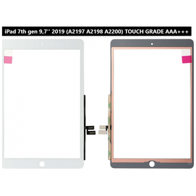 OEM HQ for iPad 7th gen 10,2'' 2019 (A2197 A2198 A2200) Touch Screen DIgitizer Μηχανισμός Αφής Τζάμι (Grade AAA+++) White