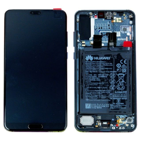 Γνήσια Original Huawei P20 Pro (CLT-L09, CLT-L29) OLED LCD Screen Display Οθόνη + Touch Screen Digitizer Μηχανισμός Αφής + Πλαίσιο Frame Bezel + Battery Μπαταρία 02351WTP Blue (Service Pack By Huawei)