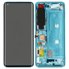 Γνήσια Original Xiaomi Mi 10 5G (M2001J2G, M2001J2I, Mi 10) Mi10 PRO 5G (M2001J1G) (Samsung Super Amoled Version S) Lcd Display Assembly Screen Οθόνη + Touch Screen Digitizer Μηχανισμός Αφής + Frame Πλαίσιο Σασί Green (Service Pack By Xiaomi)