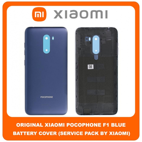 Original Γνήσιο Xiaomi Pocophone F1 (M1805E10A, POCO F1) Rear Back Battery Cover Πίσω Κάλυμμα Καπάκι Μπαταρίας Blue Μπλε (Service Pack By Xiaomi)