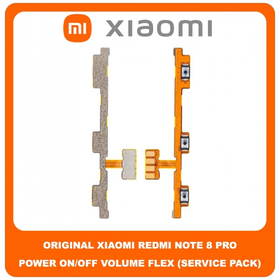 Original Γνήσιο Xiaomi Redmi Note 8 Pro , Redmi Note8 Pro (2015105, M1906G7I, M1906G7GI) Power ON / OFF Volume Flex Cable Button Καλωδιοταινία Κουμπιών Έντασης Εκκίνησης (Service Pack By Xiaomi)