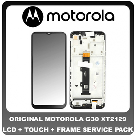 Γνήσιο Original Motorola MOTO G30 (XT2129) Lcd Display Screen Οθόνη + Touch Screen Digitizer Μηχανισμός Αφής + Frame Πλασιο Black 5D68C18187 (Service Pack By Motorola)