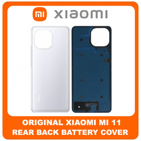 HQ OEM Συμβατό Για Xiaomi Mi 11 (M2011K2C, M2011K2G) Rear Back Battery Cover Πίσω Κάλυμμα Καπάκι Μπαταρίας White Άσπρο (Grade AAA+++)
