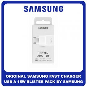 Γνήσια Original Samsung Travel Fast Charger 5V 2A USB-A 15W Φορτιστής Ταξιδιού EP-TA20EWE White Άσπρο Blister (Blister Pack by Samsung)