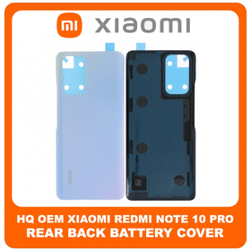 HQ OEM Συμβατό Για Xiaomi Redmi Note 10 Pro (M2101K6G, M2101K6R) Rear Back Battery Cover Πίσω Κάλυμμα Καπάκι Πλάτη Μπαταρίας Glacier Blue Μπλε (Premium A+)