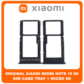 Γνήσια Original Xiaomi Redmi Note 10 5G, Redmi Note10 5G (M2103K19G, M2103K19C) SIM Card Tray + Micro SD Tray Slot Υποδοχέας Βάση Θήκη Κάρτας SIM Graphite Gray Μαύρο 482000008X9X (Service Pack By Xiaomi)
