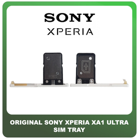 Γνήσια Original Sony Xperia XA1 Ultra, Xperia XA1Ultra (G3226, G3221, G3212, G3223) Sim Tray Υποδοχέας Βάση Θήκη Κάρτας SIM White Άσπρο​ (Service Pack By Sony)