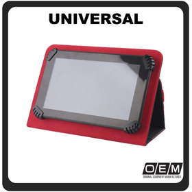 Θήκη Book Universal, Leather Δερματίνη For Tablets 7-8" Flip Cover Black-Red