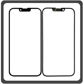 HQ OEM Συμβατό Με Apple iPhone 14 (A2882, A2649, A2881) Premium Aftermarket Front Glass For Refurbished Μπροστινό Τζαμάκι Για Ανακατασκευή Black Μαύρο (Premium A+​)