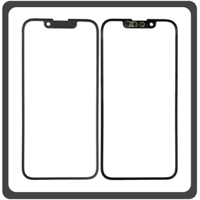 HQ OEM Συμβατό Με Apple iPhone 13 Mini, iPhone 13Mini (A2628, A2481) Aftermarket Front Glass For Refurbished Μπροστινό Τζαμάκι Για Ανακατασκευή + Frame Πλαίσιο Black Μαύρο (Premium A+​)
