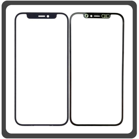 HQ OEM Συμβατό Με Apple iPhone 12 (A2403, A2172) / iPhone 12 Pro (A2407, A2341) Premium Aftermarket Front Glass For Refurbished Μπροστινό Τζαμάκι Για Ανακατασκευή + Frame Πλαίσιο Black Μαύρο (Premium A+​)