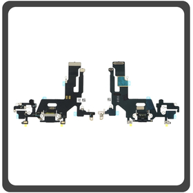 HQ OEM Συμβατό Για Apple iPhone 11, iPhone11 (A2221, A2111, A2223, iPhone12,1) Charging Dock Connector Lightning Flex Καλωδιοταινία Κονέκτορας Φόρτισης + Microphone ​Μικρόφωνο Black Μαύρο (Grade AAA+++)