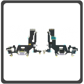 HQ OEM Συμβατό Για Apple iPhone 11 (A2221, A2111, A2223, iPhone12,1) Charging Dock Connector Lightning Flex Καλωδιοταινία Κονέκτορας Φόρτισης + Microphone Μικρόφωνο Purple Μωβ (Premium A+)