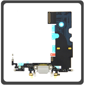 Γνήσια Original Apple iPhone 8+, iPhone 8 Plus (A1864, A1897), Swap Charging Dock Connector Lightning Flex Καλωδιοταινία Κονέκτορας Φόρτισης + Microphone Μικρόφωνο White Άσπρο