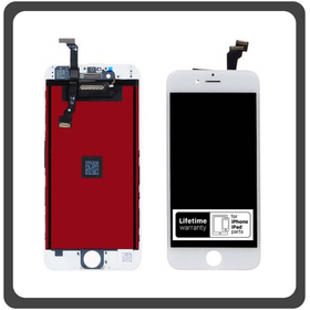 OEM HQ Iphone 6 , Iphone6 (A1549, A1586, A1589, A1522, A1524, A1593, iPhone7,2) IPS LCD Display Assembly Screen Οθόνη + Touch Screen Digitizer Μηχανισμός Αφής White Άσπρο (Lifetime Warranty Για Συνεργατες B2B​)