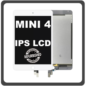 iPad mini 4 (2015) (A1538, A1550, iPad5,1, iPad5,2) IPS LCD Display Aseembly Screen Οθόνη + Touch Digitizer Unit Μηχανισμός Aφής + Home Button Κεντρικό Κουμπί White Άσπρο With Dormancy Function (Ref By Apple)