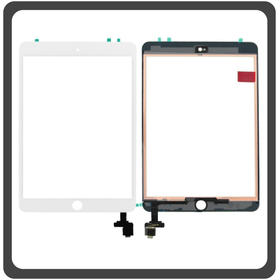 iPad mini Wi-Fi (A1432, iPad2,5), iPad mini 2 (A1489, A1490) Touch Panel Screen Digitizer Μηχανισμός Αφής + Fingerprint Button White Άσπρο (Ref By Apple)