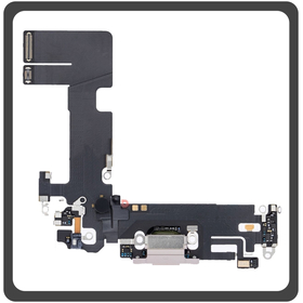 iPhone 13, iPhone13 (A2633, A2482) Lightning USB Charging Dock Connector Lightning Flex Καλωδιοταινία Κονέκτορας Φόρτισης + Microphone Μικρόφωνο Pink Ροζ (Pulled)