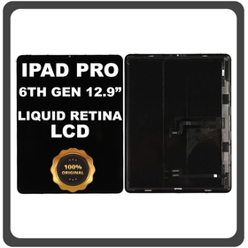 Γνήσια Original For Apple iPad Pro 2022 12.9" (A2764, A2437) Liquid Retina XDR mini-LED LCD Display Aseembly Screen Οθόνη + Touch Digitizer Unit Μηχανισμός Aφής Space Gray Μαύρο