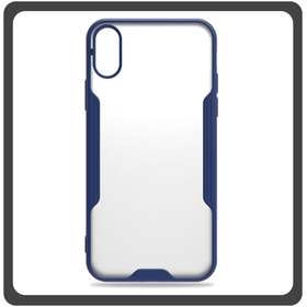Θήκη Πλάτης - Back Cover, Silicone Σιλικόνη TPU-Rimmed Acrylic Protective Case Blue Μπλε For iPhone XR