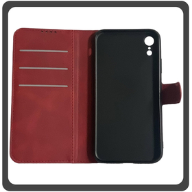 Θήκη Book, Leather Flap Wallet Case Δερματίνη Red Κόκκινη For iPhone XR