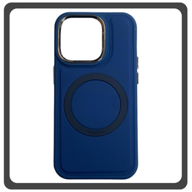 Θήκη Πλάτης - Back Cover, Silicone Σιλικόνη Liquid Magnetic Skin Protection Case Blue Μπλε For iPhone 13 Pro Max