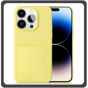 Θήκη Πλάτης - Back Cover, Silicone Σιλικόνη Liquid Inserted TPU Protective Case Yellow Κίτρινο For iPhone 13 Pro Max