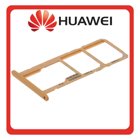 HQ OEM Συμβατό Με Huawei Y5 (2019) (AMN-LX9, AMN-LX1) SIM Card Tray + Micro SD Tray Υποδοχέας Βάση Θήκη Κάρτας SIM Amber Brown Καφέ (Grade AAA)