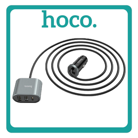Hoco Car Charger Φορτιστής Αυτοκινήτου Black Μαύρο Z35 Γρήγορης Φόρτισης με Θύρες: 3xUSB 1xType-C Μαζί Με Καλώδιο Ενσωματωμένο