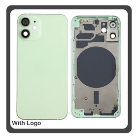 iPhone 12 Mini, iPhone12 Mini (A2399, A2176) Rear Back Battery Cover Middle Frame- Housing Πίσω Κάλυμμα Καπάκι Πλάτη Μπαταρίας - Σασί + Side Keys Πλαϊνά πλήκτρα  + Sim Tray Θήκη Κάρτας Green Πράσινο (Ref By Apple)