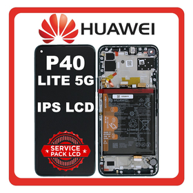 Γνήσια Original Huawei P40 lite 5G (CDY-NX9A) IPS LCD Display Screen Assembly Οθόνη + Touch Screen Digitizer Μηχανισμός Αφής + Frame Bezel Πλαίσιο Σασί + Battery Μπαταρία Crush Green Πράσινο 02353SUP (Service Pack By Huawei)