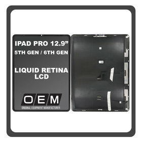 HQ OEM Συμβατό Με Apple iPad Pro 2021 5th Gen 12.9" (A2379, A2461) / Apple iPad Pro 2022 6th Gen 12.9" (A2764, A2437) Liquid Retina XDR mini-LED LCD Display Aseembly Screen Οθόνη + Touch Digitizer Unit Μηχανισμός Aφής Space Gray Μαύρο (Premium A+)