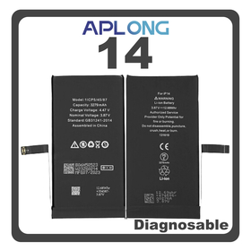 HQ OEM Συμβατό Με Apple iPhone 14, iPhone14 (A2882, A2649) APLONG Battery Μπαταρία Li-Ion 3279 mAh Diagnosable Bulk (Premium A+) (1 Year Warranty Για Συνεργατες B2B)