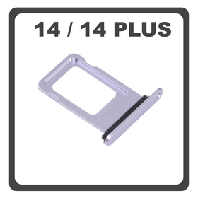 Original for iPhone 14, iPhone14 (A2882, A2649, A2881) / iPhone 14 Plus, iPhone 14+ (A2886, A2632, A2885) SIM Card Tray Purple Μωβ ​ Pulled