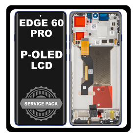 Γνήσια Original Motorola Moto Edge 60 Pro (XT2507-1) P-OLED LCD Display Screen Assembly Οθόνη + Touch Screen Digitizer Μηχανισμός Αφής + Frame Bezel Πλαίσιο Σασί Dazzling Blue Μπλε 5D68C30046 (Service Pack By Motorola)