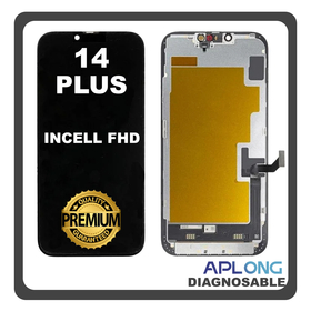 HQ OEM Συμβατό Με Apple iPhone 14+, iPhone 14 Plus (A2886, A2632) APLONG InCell FHD LCD Display Screen Assembly Οθόνη + Touch Screen Digitizer Diagnosable​ Μηχανισμός Αφής Black Μαύρο (Premium A+) (Lifetime Warranty Για Συνεργατες B2B)