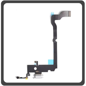 HQ OEM Apple iPhone XS (A2097, A1920, A2100) Charging Dock Connector Lightning Flex Καλωδιοταινία Κονέκτορας Φόρτισης + Microphone Μικρόφωνο Gray